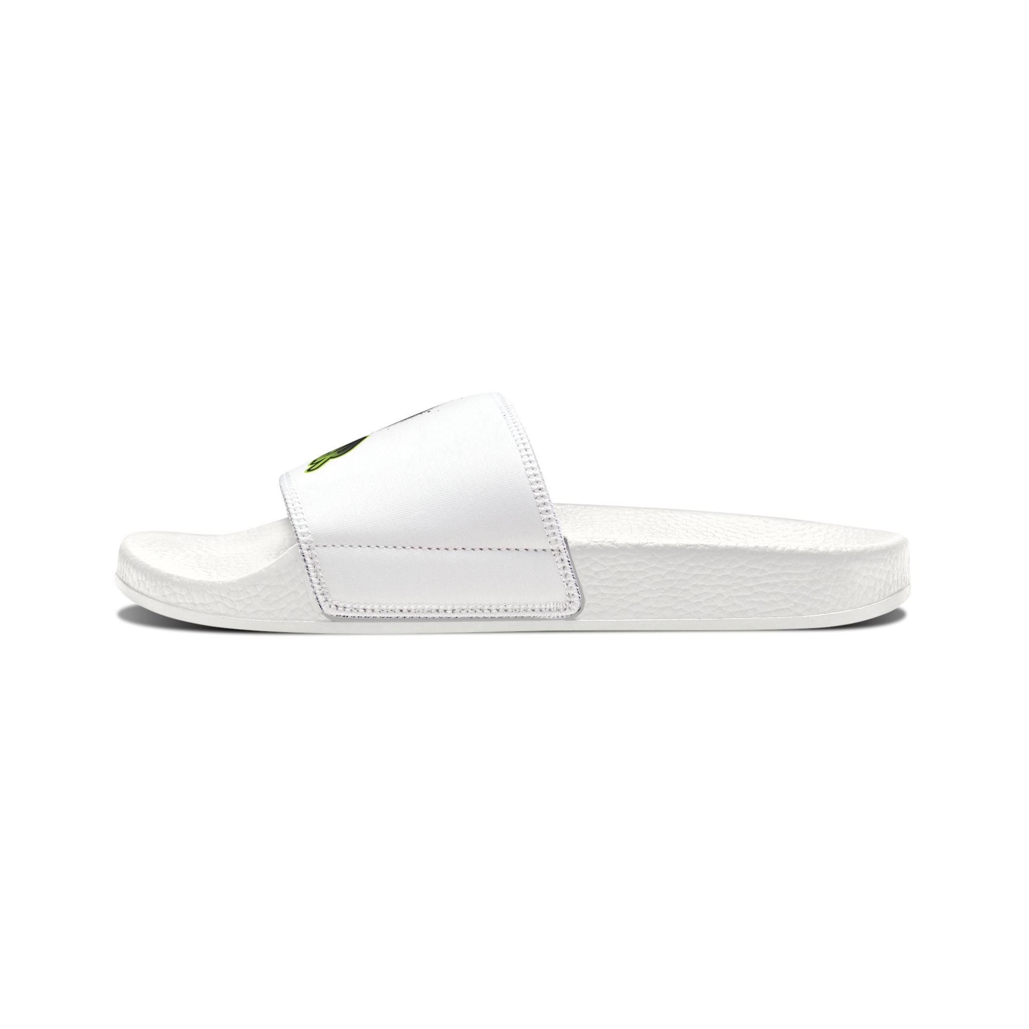 Men's Removable-Strap Slides — White Monster Eye Logo Sandals