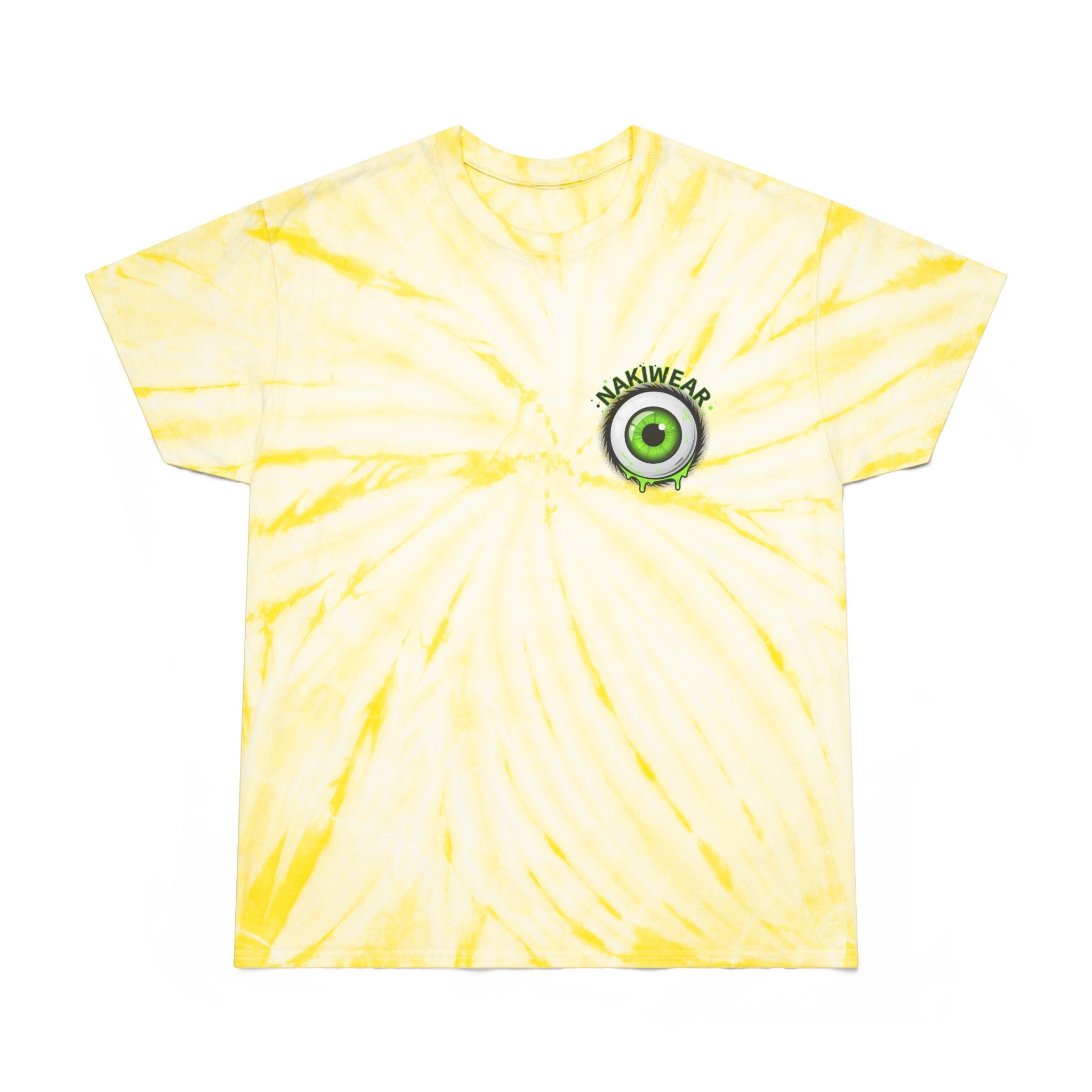 Tie-Dye Tee — Yellow Cyclone with Green Eye Logo