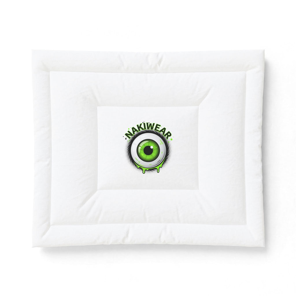 Green Eyeball Logo Comforter — Cotton Bed Comforter with Nakiewear Graphic