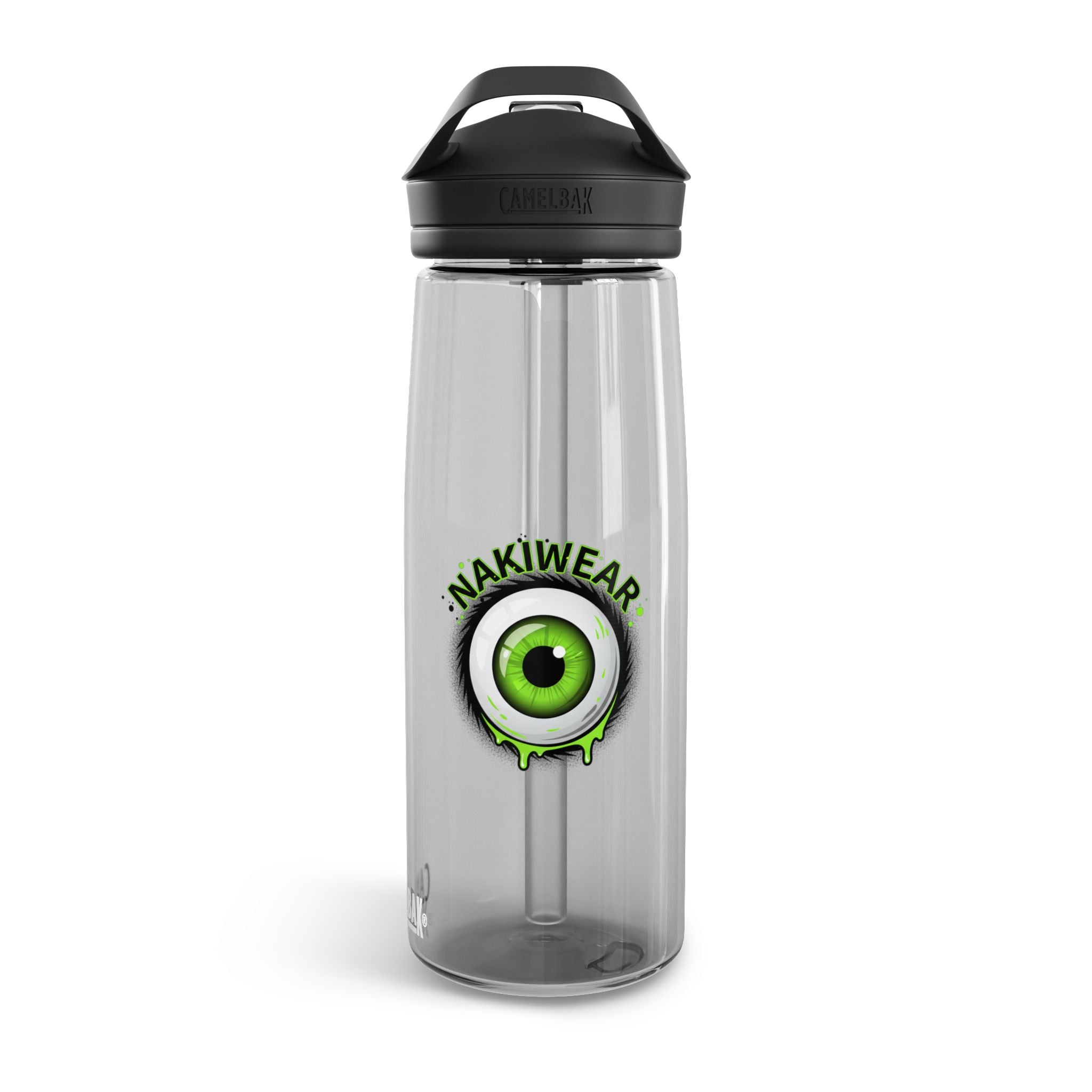 CamelBak Eddy Water Bottle — Green Eyeball 'NAKIWEAR' Design (20oz/25oz)