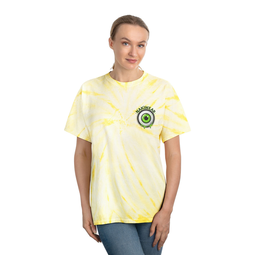 Tie-Dye Tee — Yellow Cyclone with Green Eye Logo