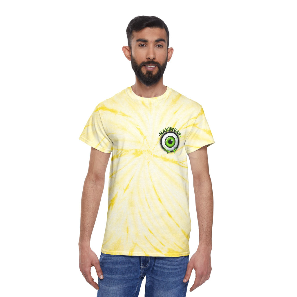 Tie-Dye Tee — Yellow Cyclone with Green Eye Logo